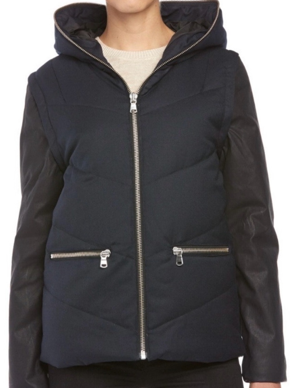 New THE KOOPLES 2-in-1 Mixed-Media Down Jacket size small new without tags